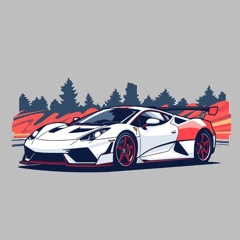 Supercar de course avec un accent rouge