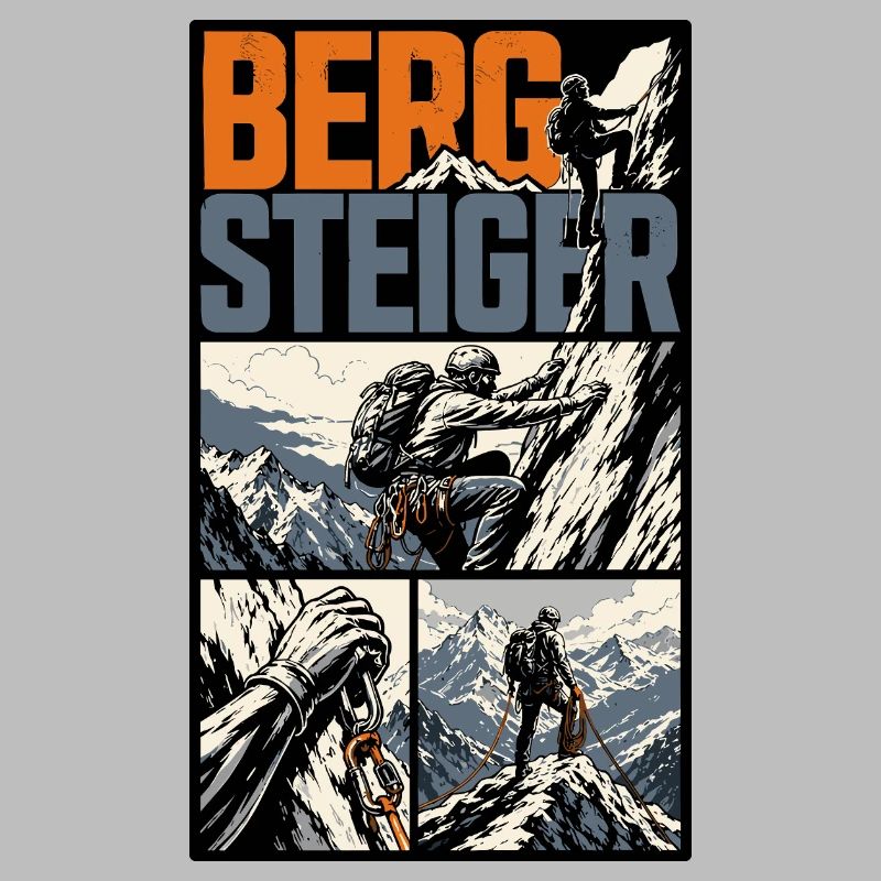 Bergsteiger Abenteuer Comic Design