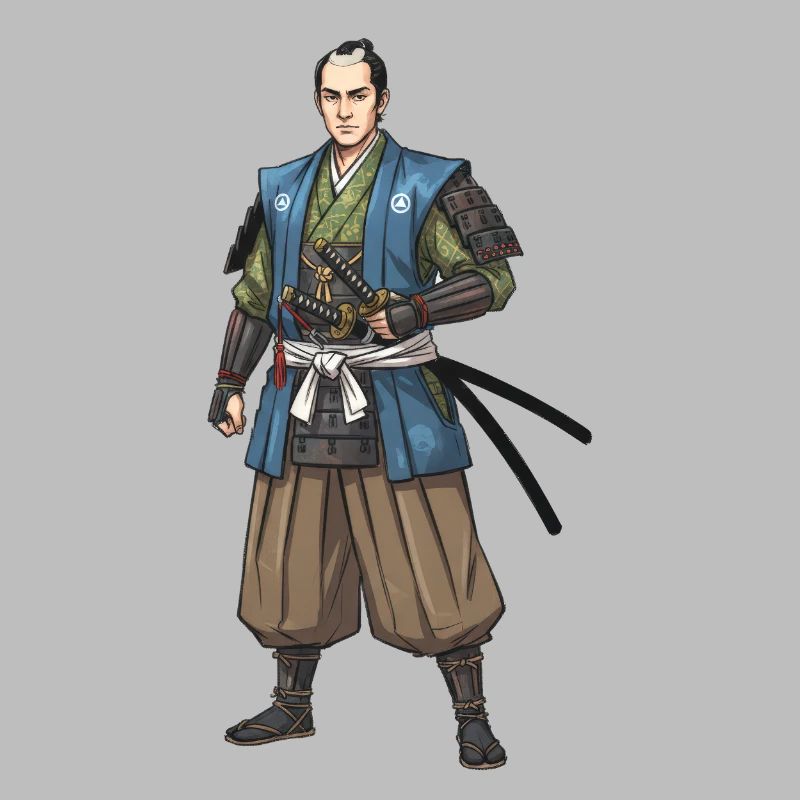 Edo Samurai in Blue Jacket