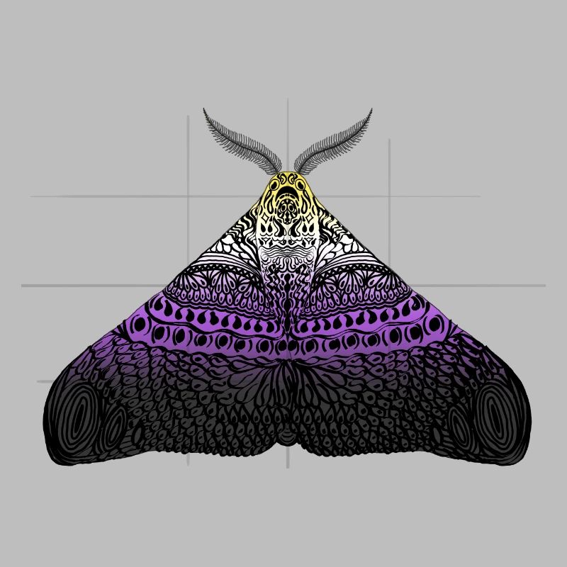 Non Binary Pride Moth Motif A
