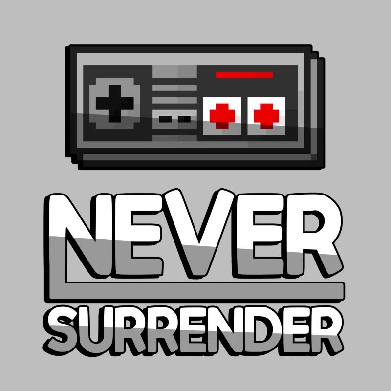 NEVER SURRENDER (Weiß) + NES Controller - Gaming