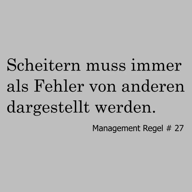 Scheitern immer auf andere Schieben