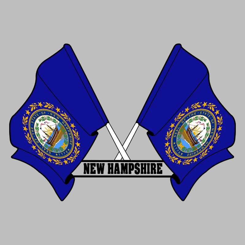 Two flags text NEW HAMPSHIRE