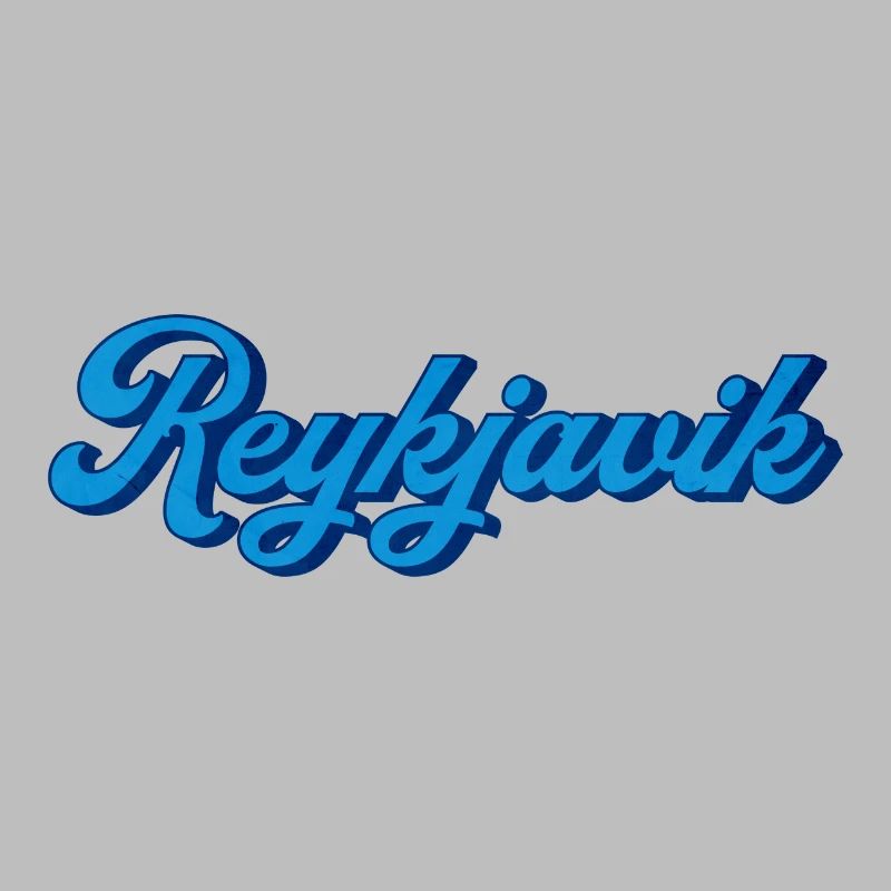 Reykjavik Blau Script Logo