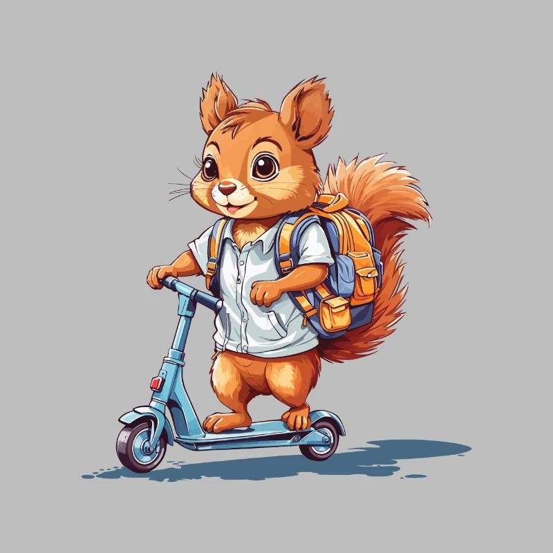 Fröhliches Eichhörnchen Schulstart Roller Design