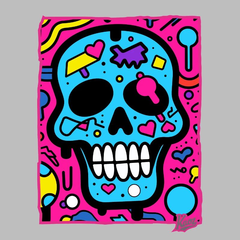 Tout simplement cool : crâne pop art avec une touche d’originalité
