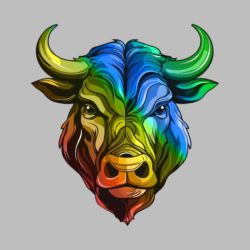 Bull Head Taurus Multicolored