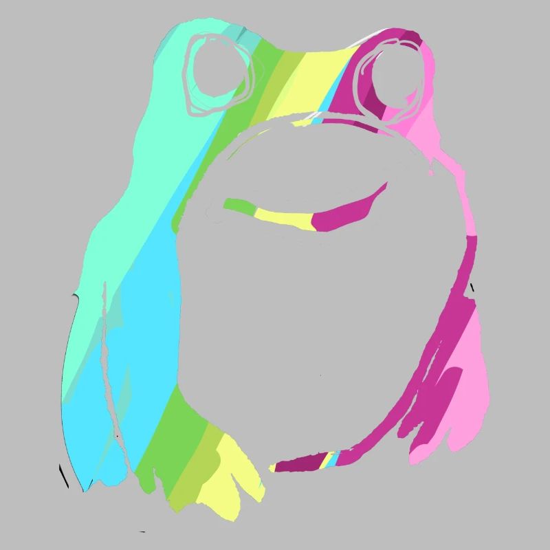 Frosch, bunt, illustration, stencil