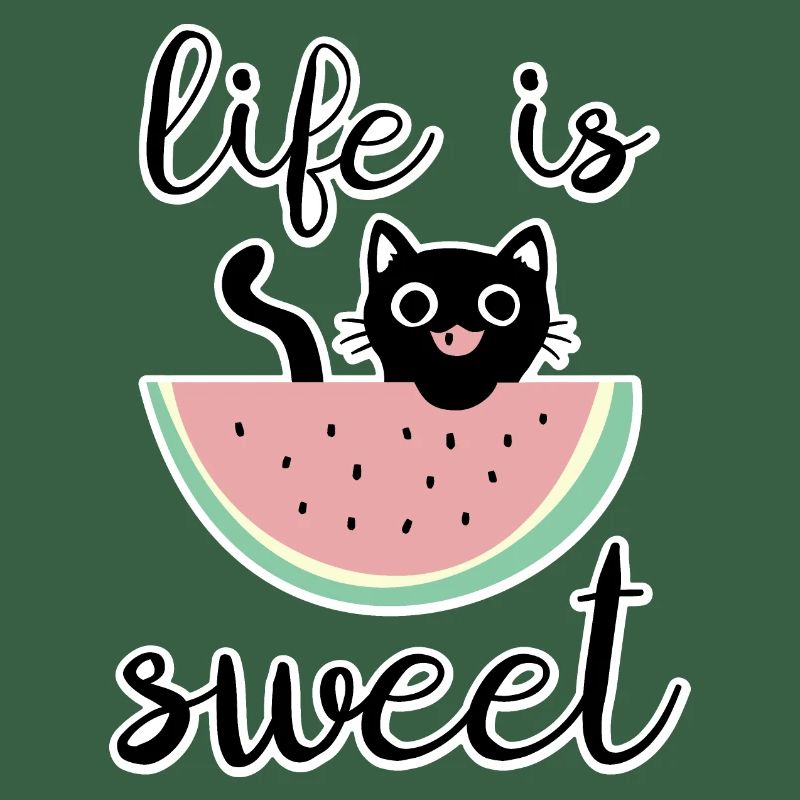 La vie est douce chat avec pastèque