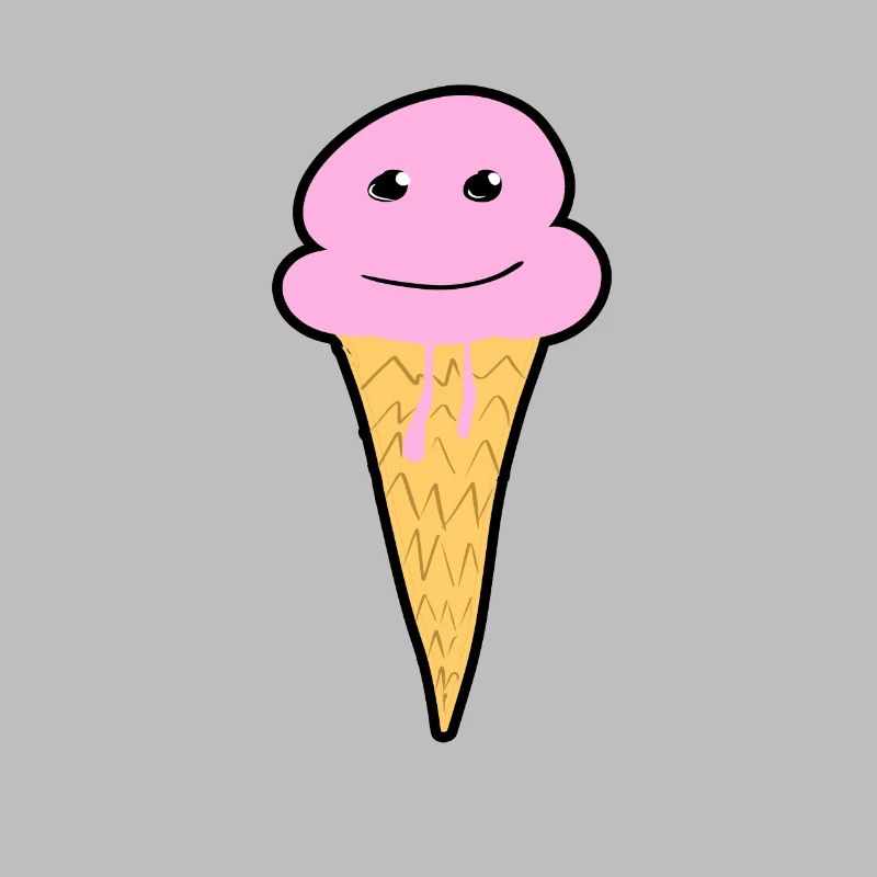 lächelnde Eis Kugel mit Konus