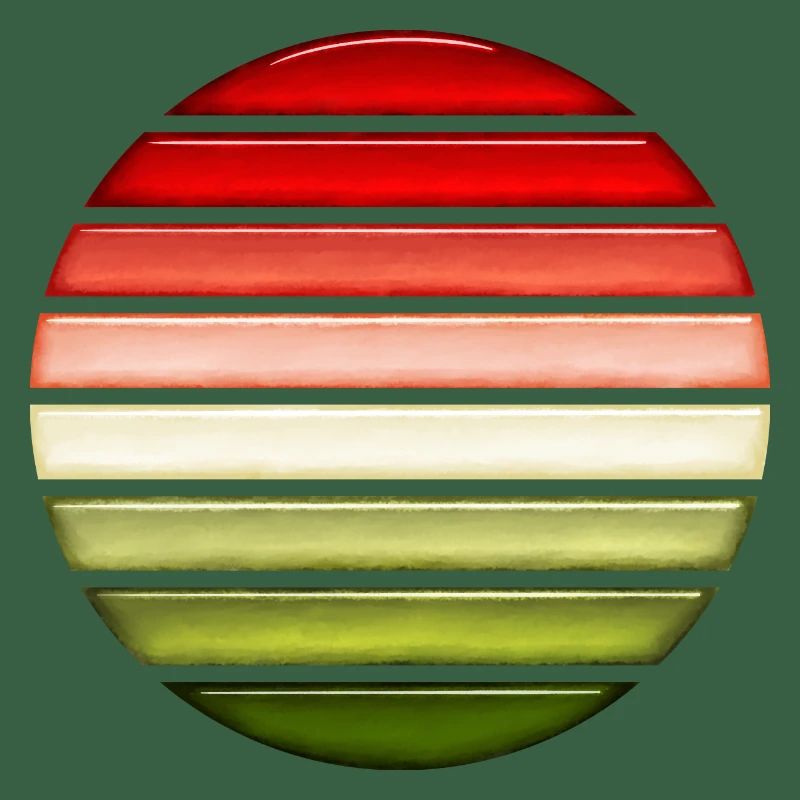 Pastèque rétro coucher de soleil verre design