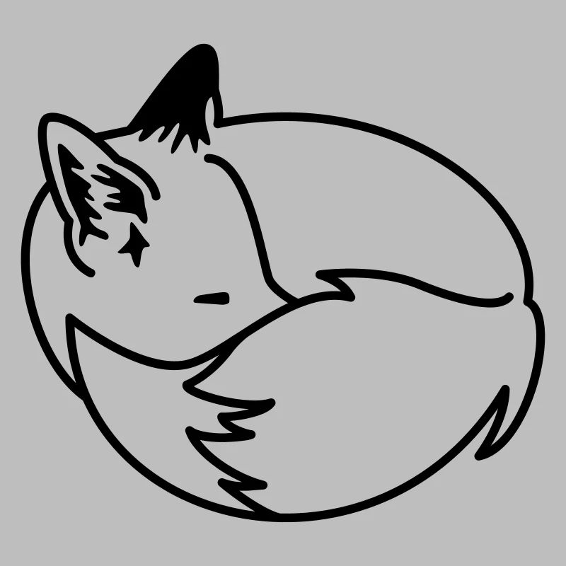 Fuchs eingekuschelt – Kawaii Fox Cartoon Design