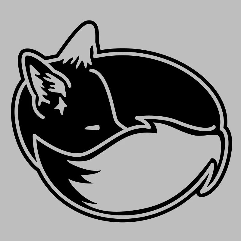 Fuchs eingekuschelt – Kawaii Fox Cartoon Design
