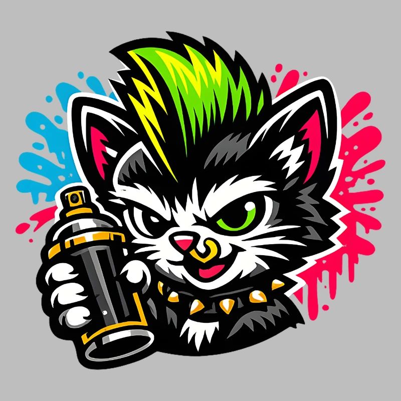 Graffiti Katze Sprühpunk