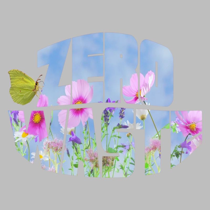 Zero Waste Flower Meadow with Butterfly