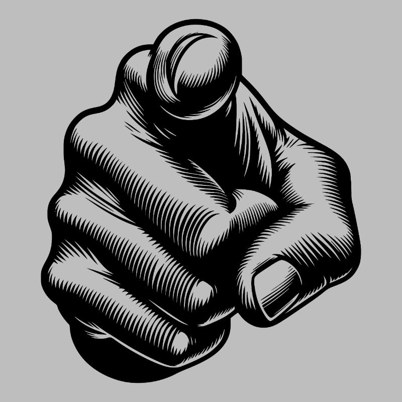 Classic Iconic Finger Pointing Hand Gesture