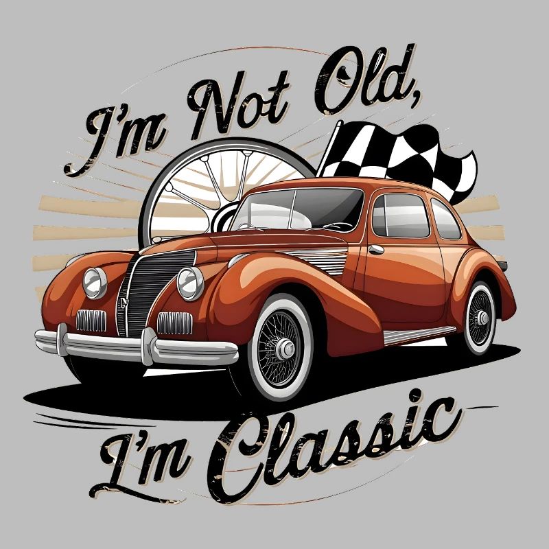 Oldtimer Oldtimer mit Vintage Text