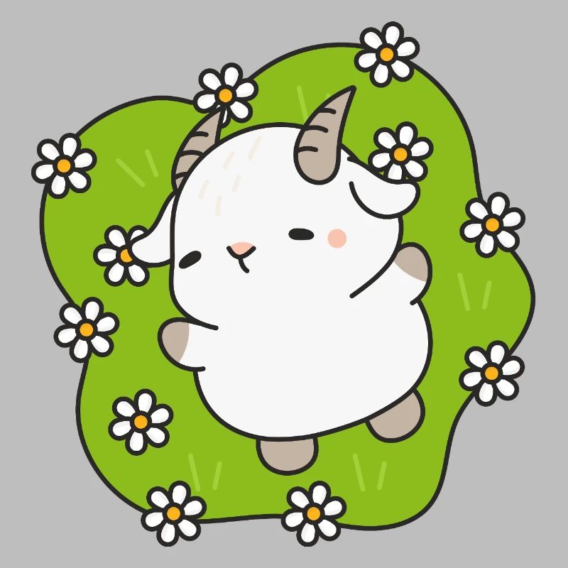 Kawaii Lamm Gänseblümchen