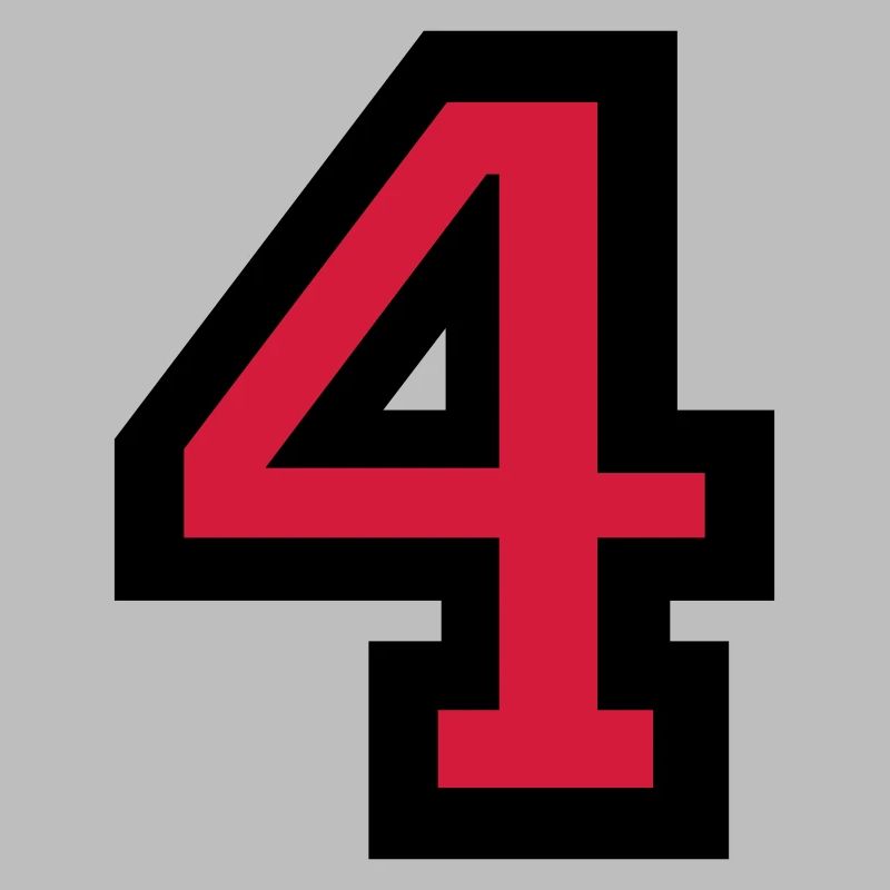 Zahl 4 - Nummer 4 (Rot) Nr. 4