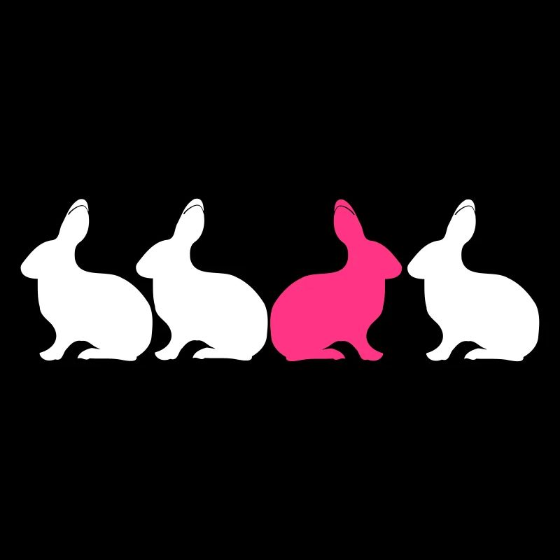 Lapin Lapin être différent! 2c contraste unique