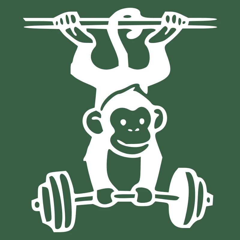 Primate Power - Monkey Weightlifting (White)