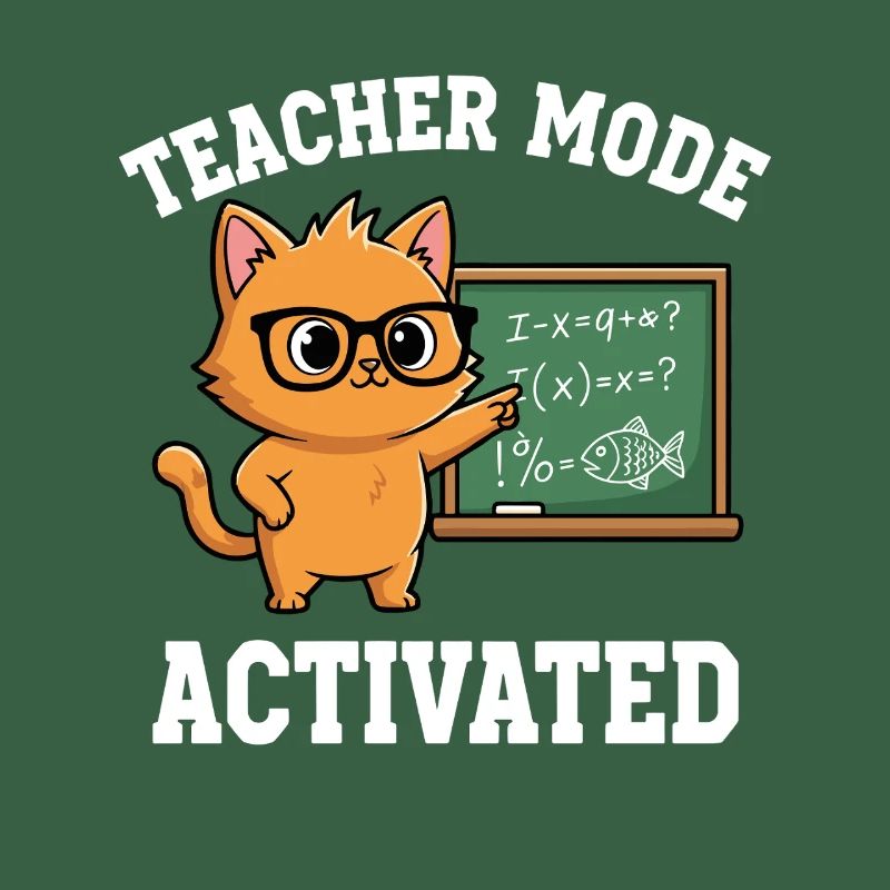 Mode professeur activé Chat enseignant Déclaration drôle