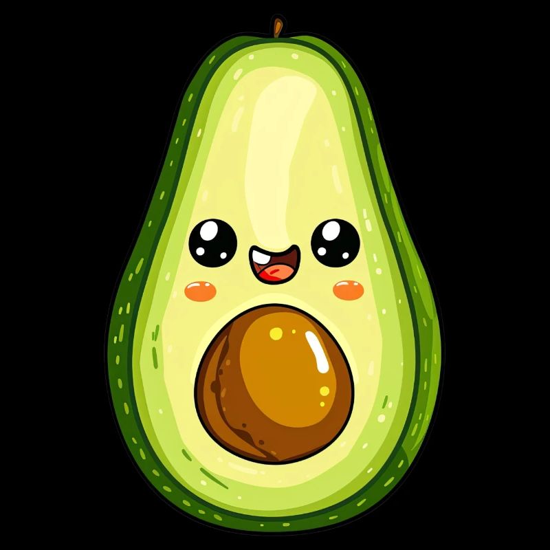 Süß Avocado mit Gesicht