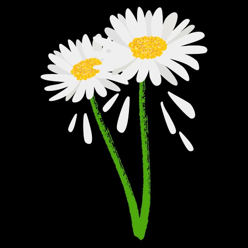Fleur décorative sur tige verte