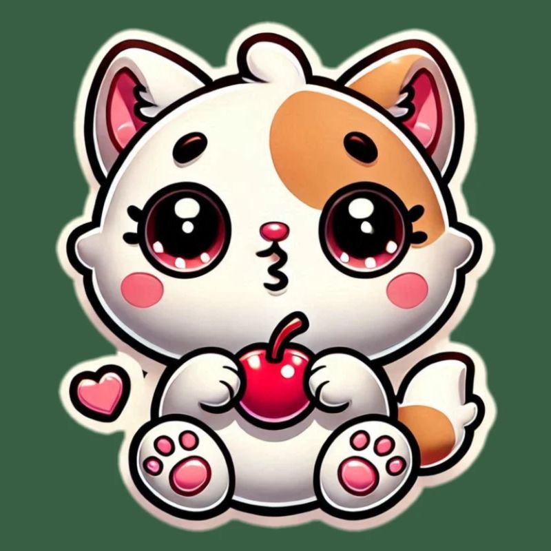 Cute Cat Dream with Cherry