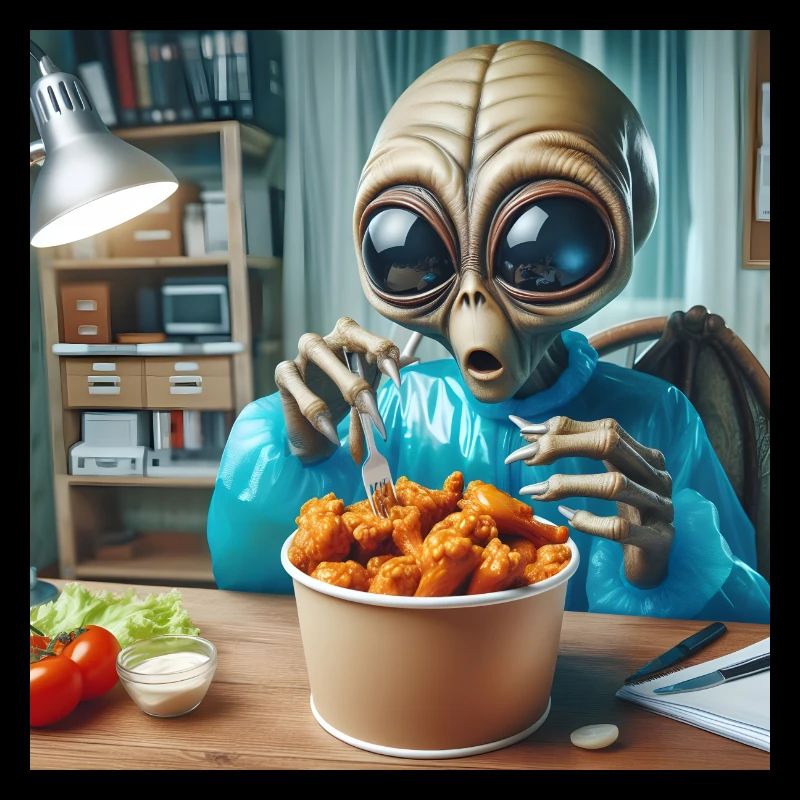 Alien discovers delicious chicken wings