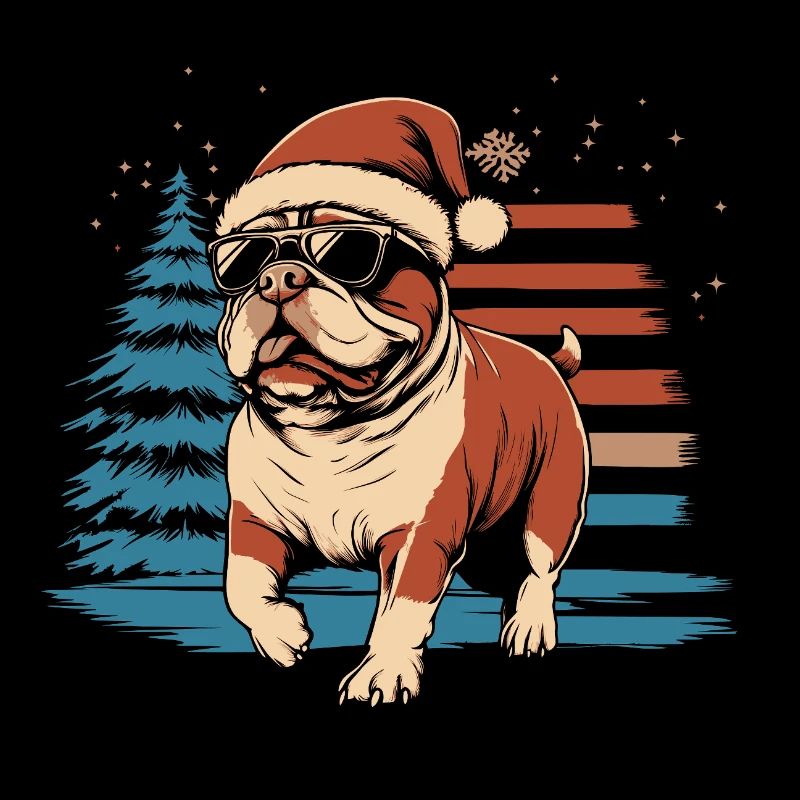 Cool bouledogue anglais Noël