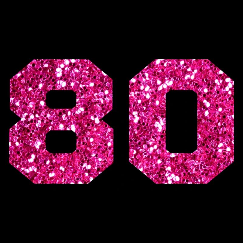 Nummer 80 Pink Glitter - 80. Geburtstag