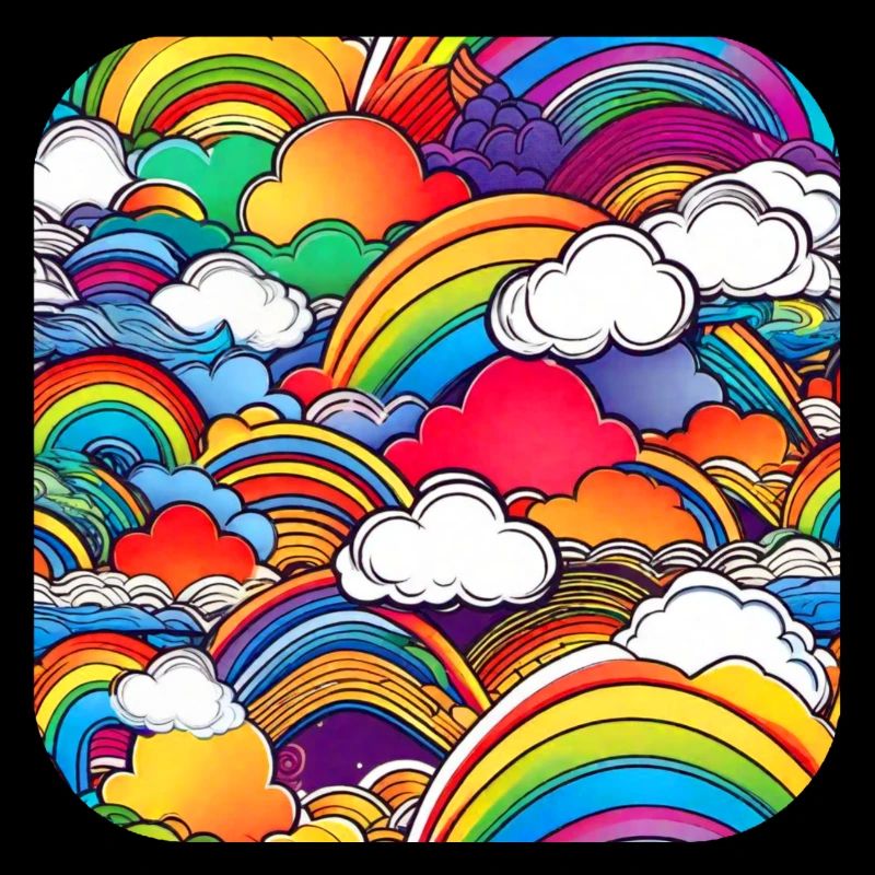 Good mood rainbows with clouds