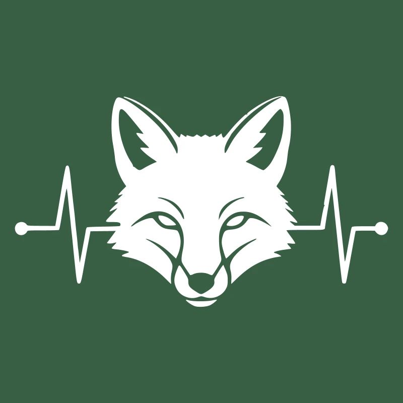 Fox Heartbeat ECG Line Clean Vector