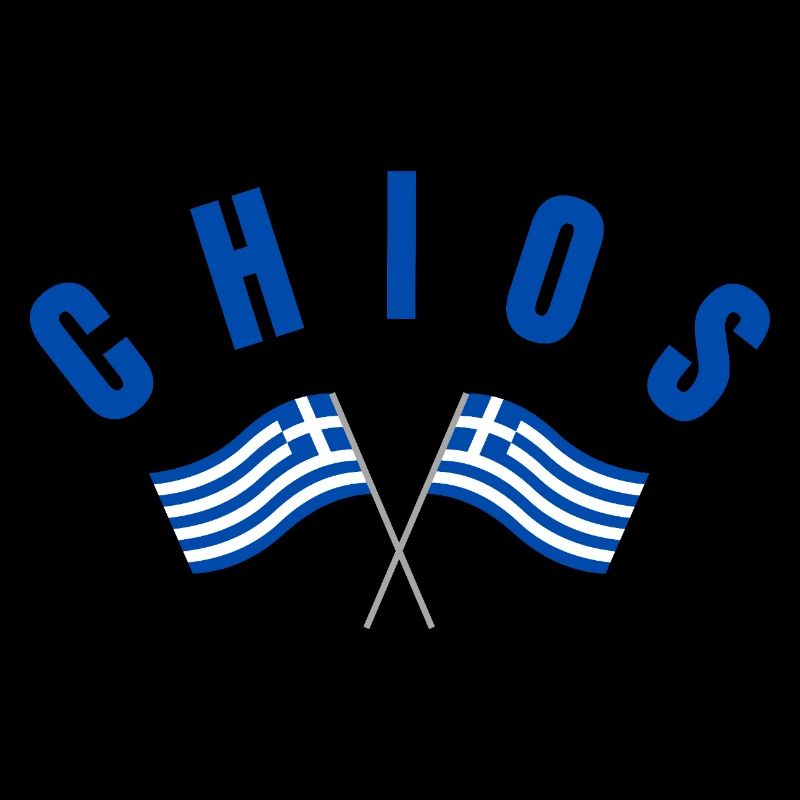 Chios Crossed Greek Flags 