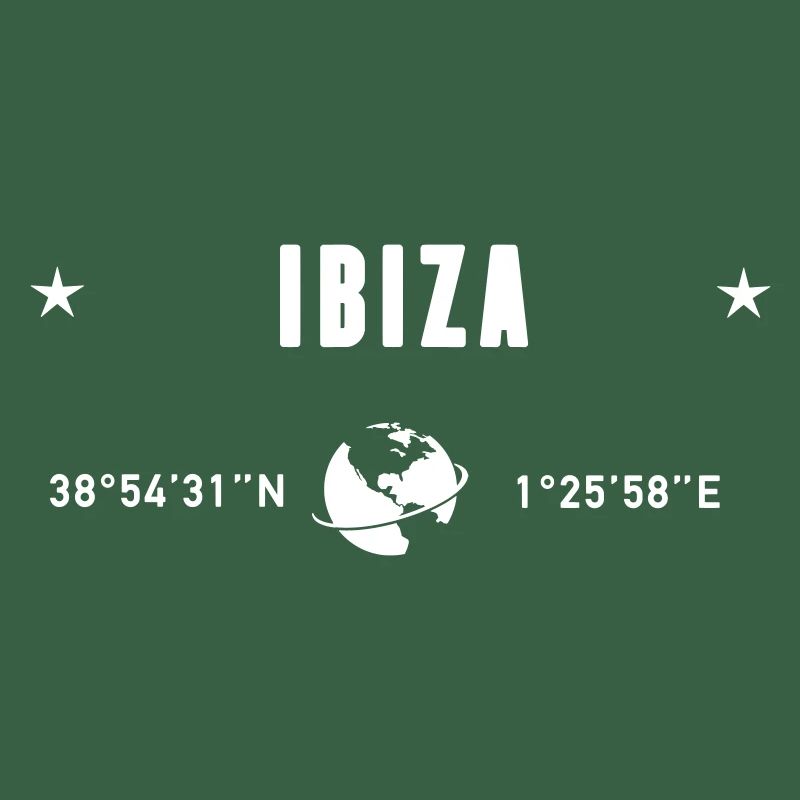 Ibiza, Espagne, coordonnées GPS, globe blanc