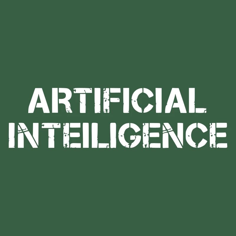 Artificial Intelligence Text Grunge Logo