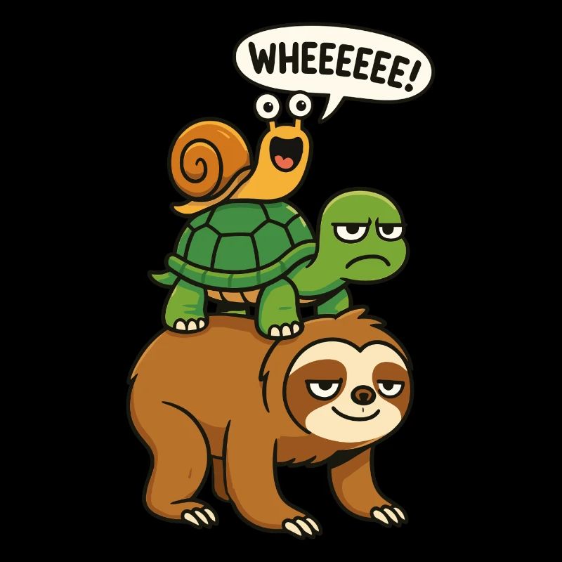Sloth, Turtle, Snail, Funny Animals