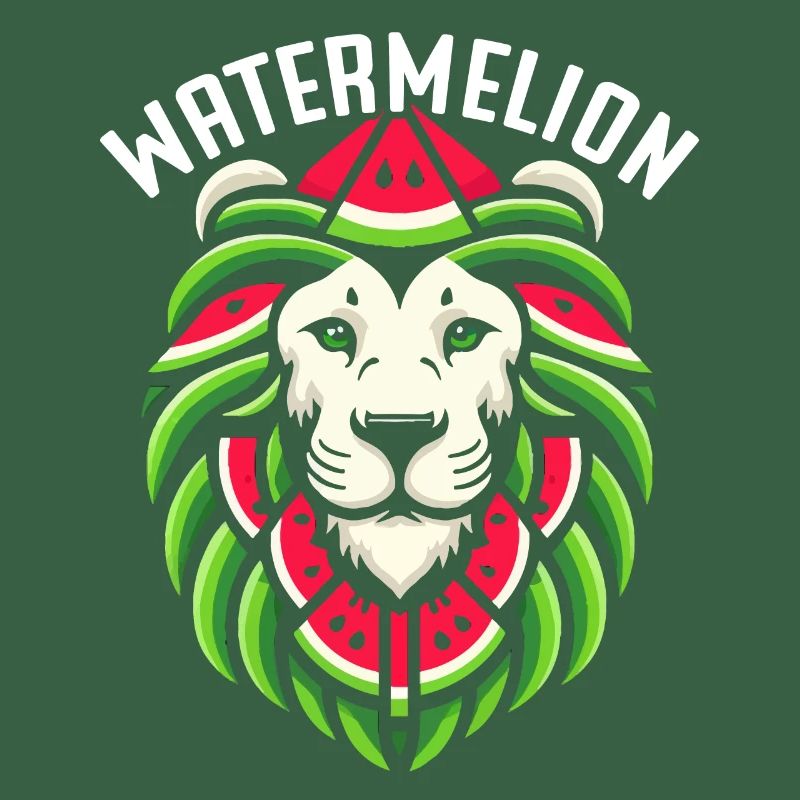 Lion d'été drôle de pastèque