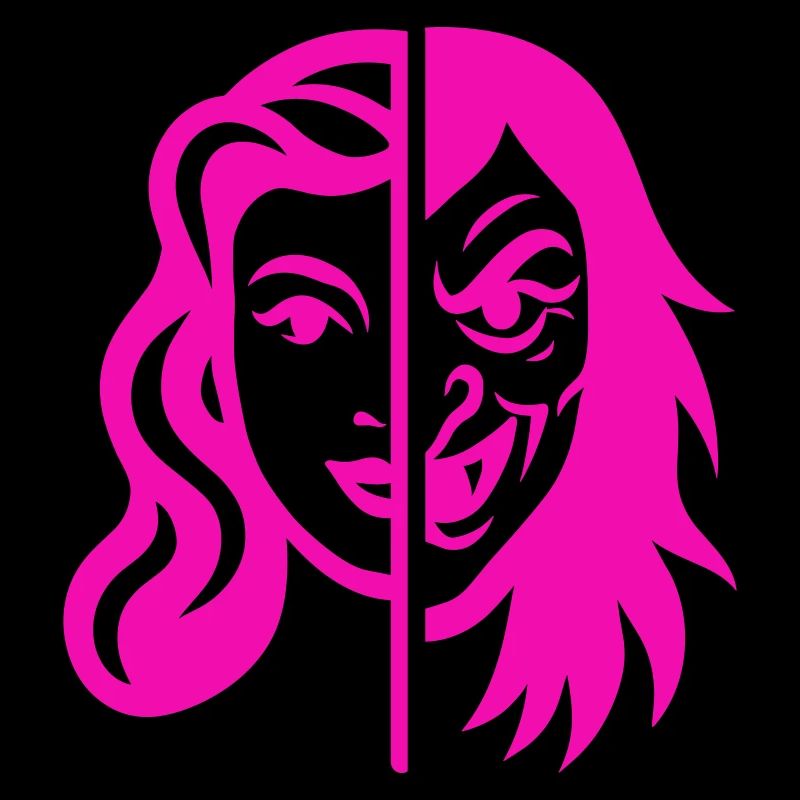 Contraste du visage divisé