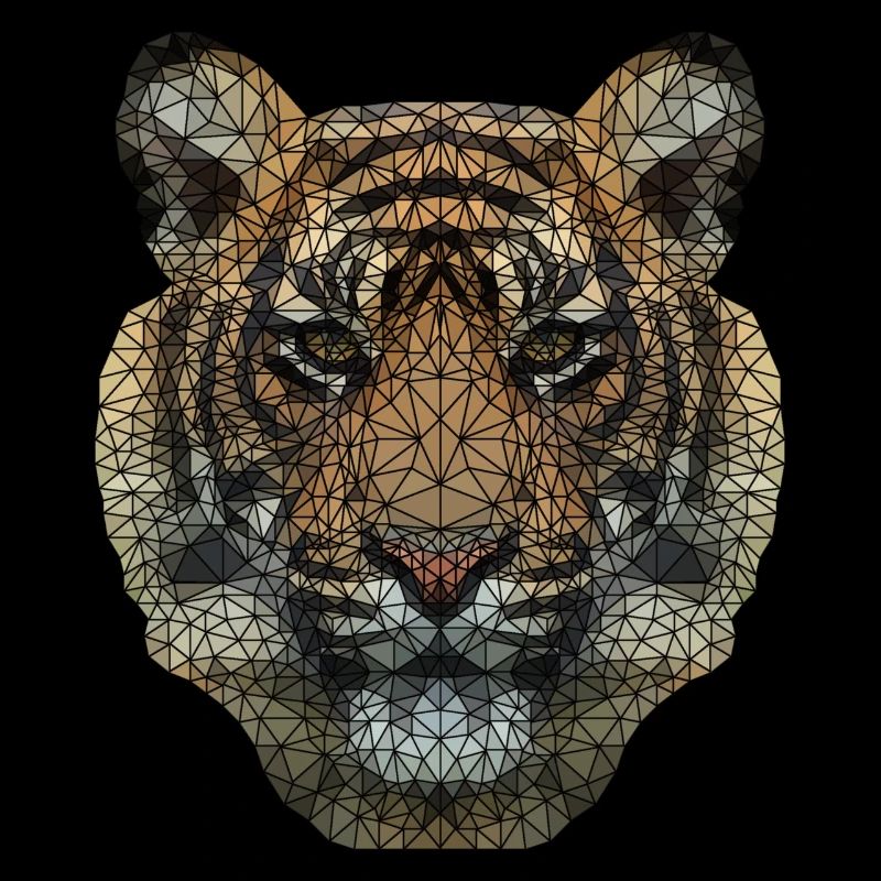 Polygon Tiger Transparent