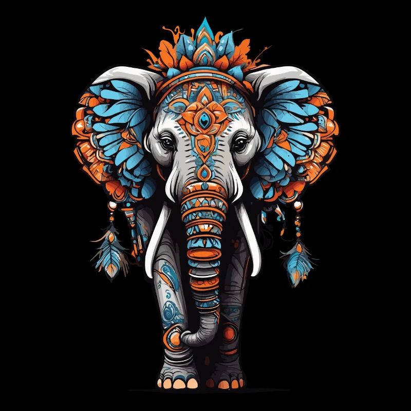Conception d'attrape-rêves de mandala spirituel d'éléphant