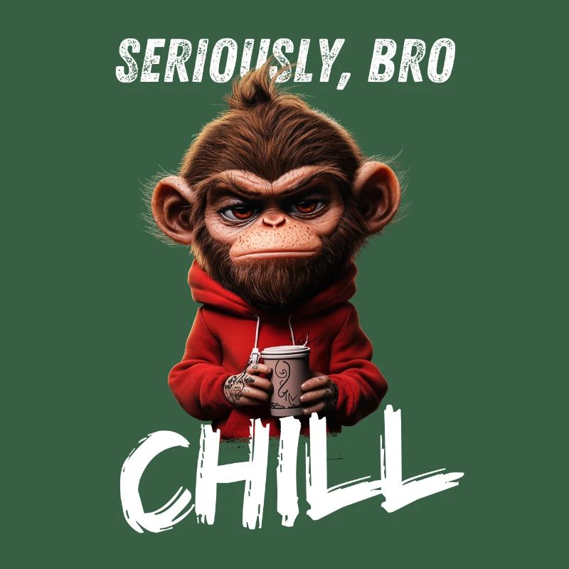 Seriously Bro Chill Affe Meme Zocker Design