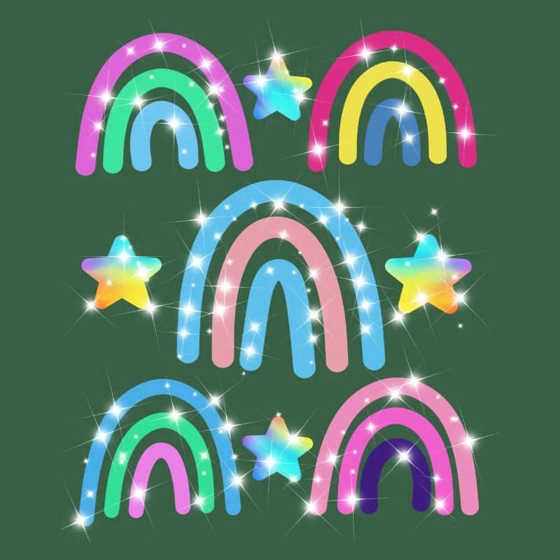 Glitzer Regenbogen Sterne Muster