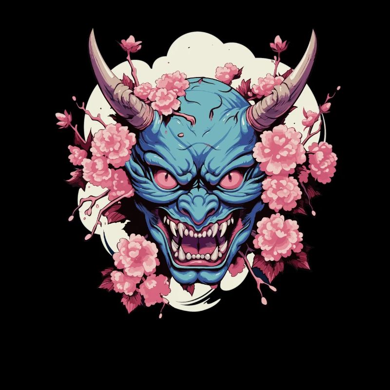Japanese Hannya Demon Samurai Warrior Oni Mask