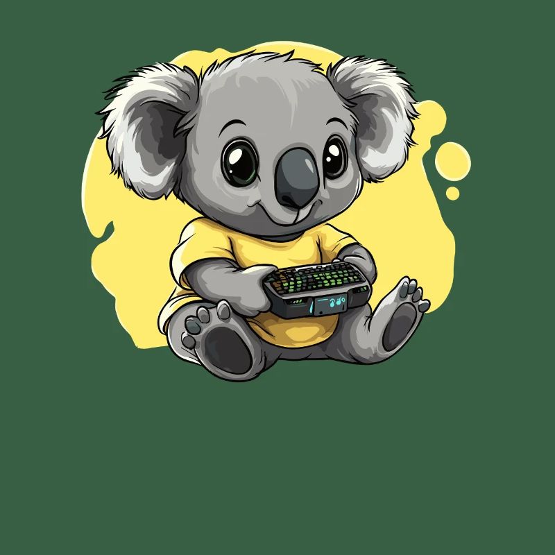 Gamer Koala mit Controller