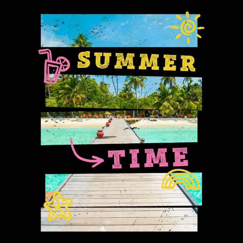 Summer Beach Sea Palm Trees Vacation Summer Time