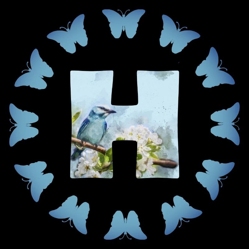 blüten blauer vogel h