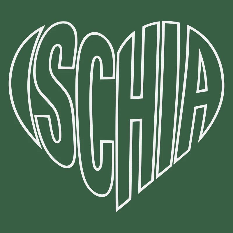 Ischia lettering heart shape