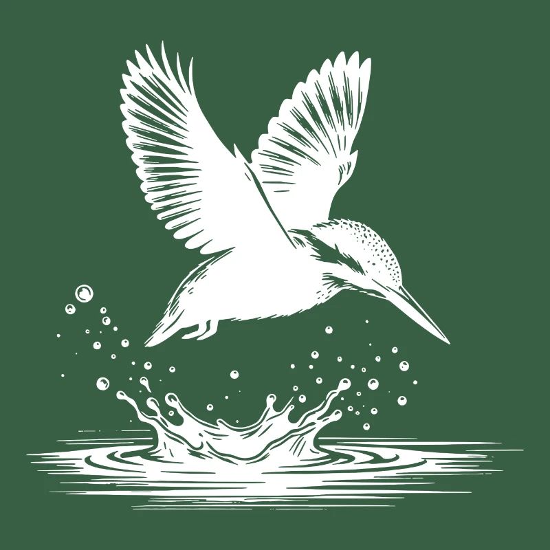 Kingfisher catching fish